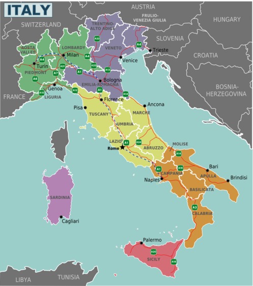 italian map in italian